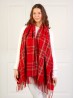 Plaid Patterned Blanket Scarf with Fringe